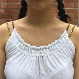 NWOT Gold chain white tank top